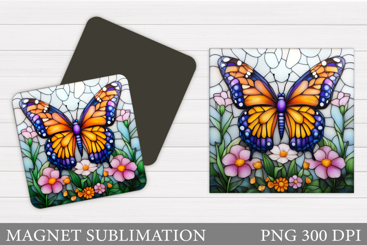 Butterfly Magnet Design. Flowers Magnet Sublimation