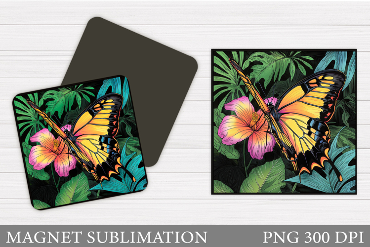 Butterfly Square Magnet. Butterfly Magnet Design
