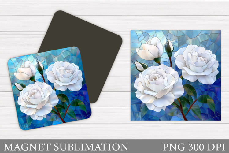 Roses Magnet Sublimation. Flowers Magnet Design