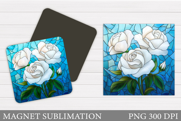 Roses Magnet Sublimation. Flowers Magnet Design