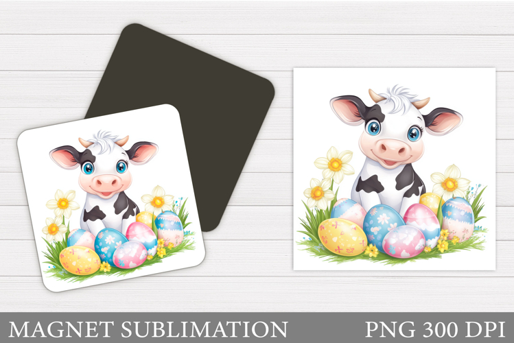 Easter Cow Magnet Design. Easter Magnet Sublimation