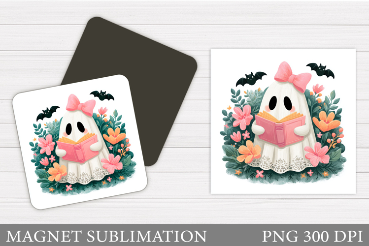 Cute Ghost Magnet Design. Cute Ghost Sublimation