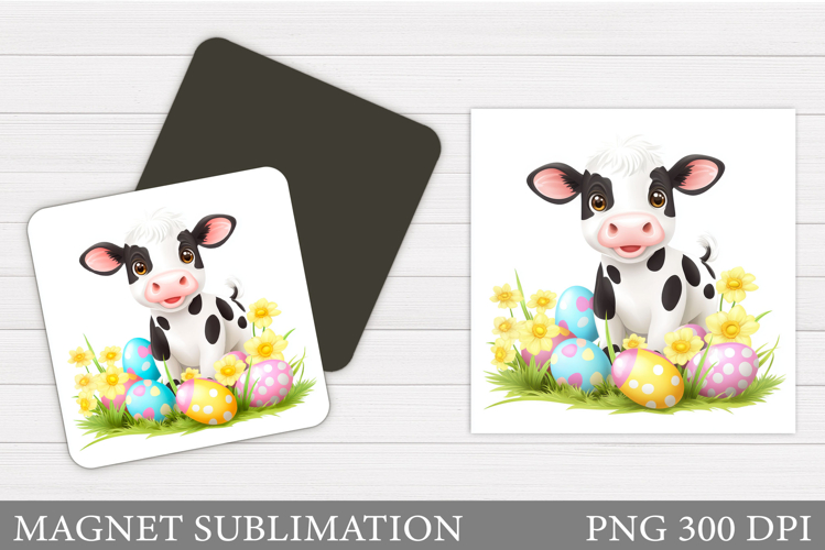 Easter Cow Magnet Design. Easter Magnet Sublimation