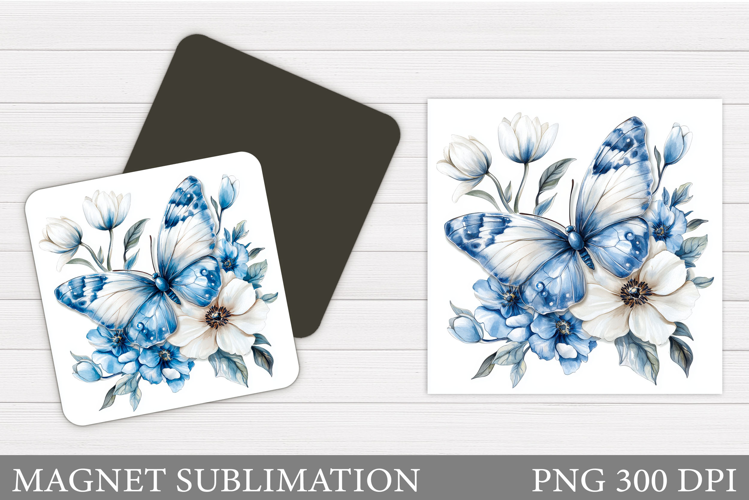 Butterfly Magnet Sublimation. Flowers Magnet Design
