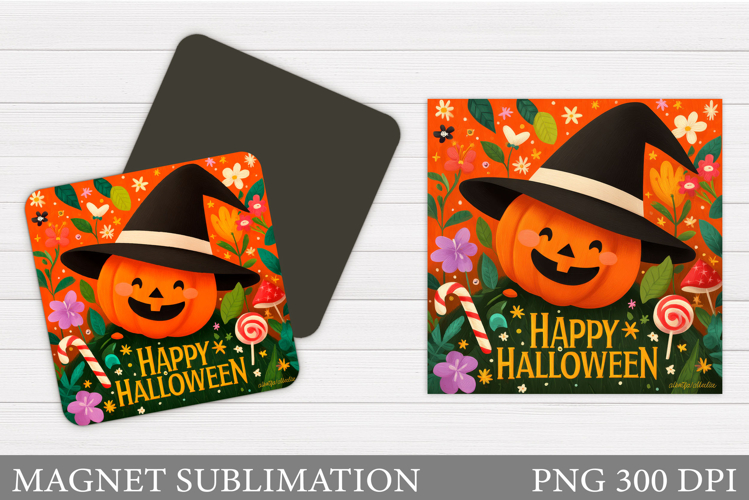 Halloween Pumpkin Magnet. Halloween Magnet Sublimation