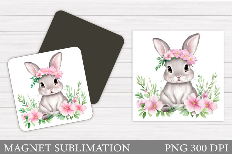 Cute Bunny Magnet Design. Cute Bunny Sublimation example image 1
