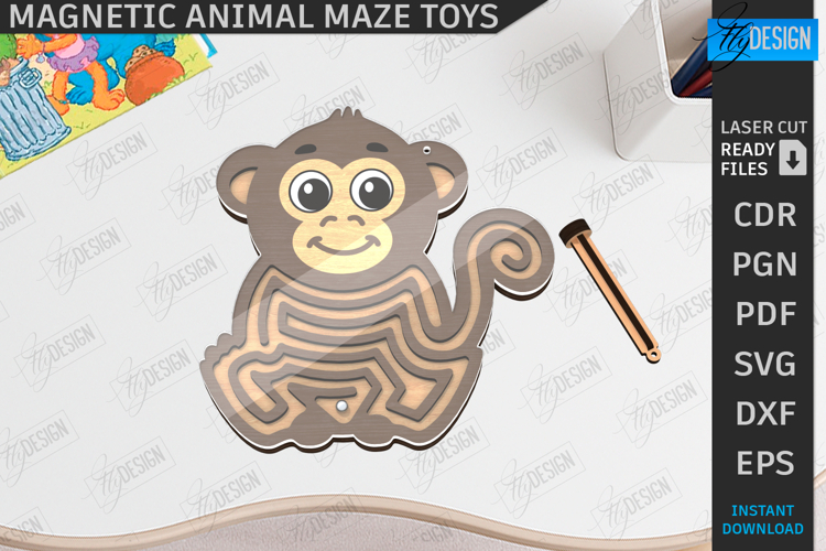 Magnetic Maze Game Laser Cut|Maze Toy|Laser Toys|Wood Design