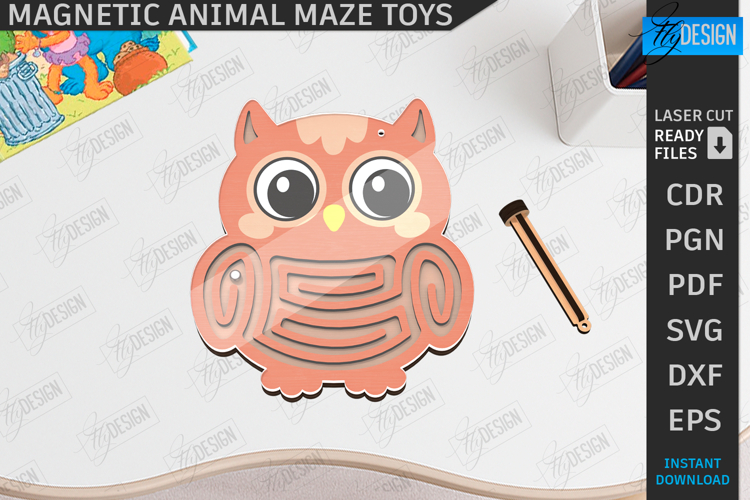 Magnetic Maze Game Laser Cut|Maze Toy|Laser Toys|Wood Design