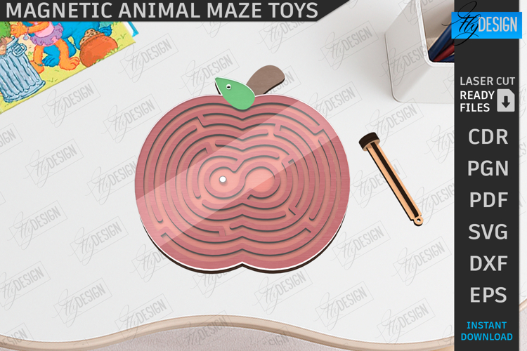 Magnetic Maze Game Laser Cut|Maze Toy|Laser Toys|Wood Design