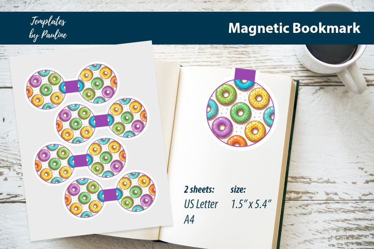 Kawaii Donut Magnetic Bookmark Printable for Journaling example image 1