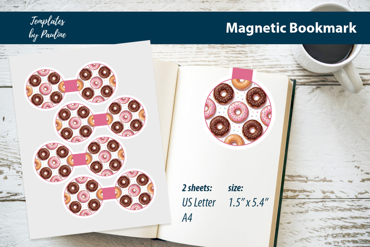 Kawaii Donut Magnetic Bookmark Printable for Reading