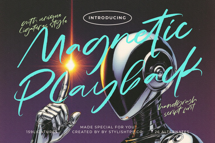 Magnetic Playback - Handbrush Script Font