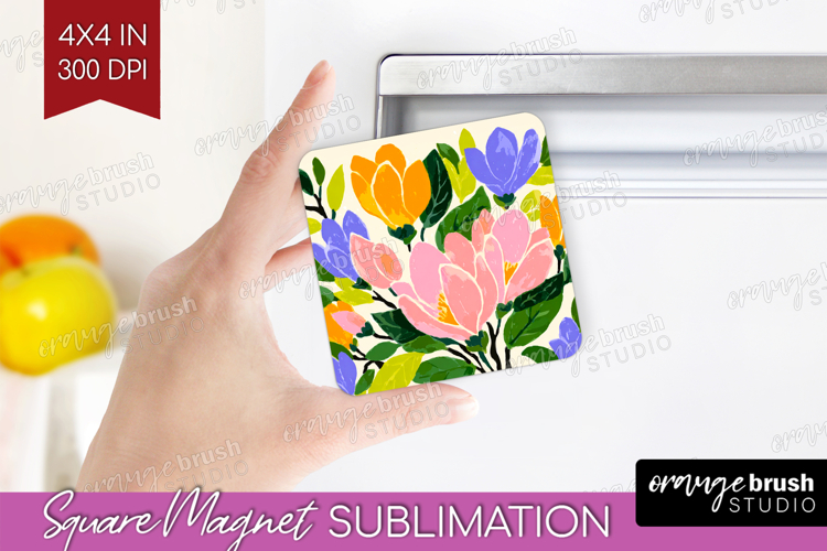 Magnolia Modern Floral Magnet Sublimation Sping Flower PNG