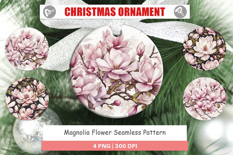 Christmas Ornaments Magnolia Pattern