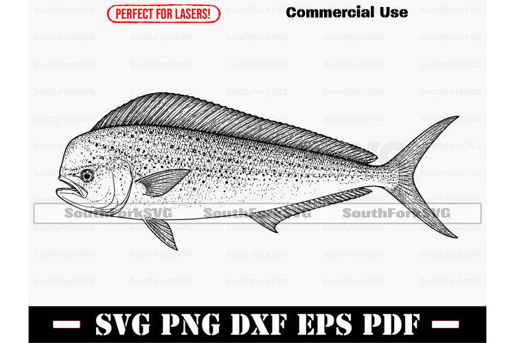 Mahi Mahi SVG PNG EPS PDF DXF