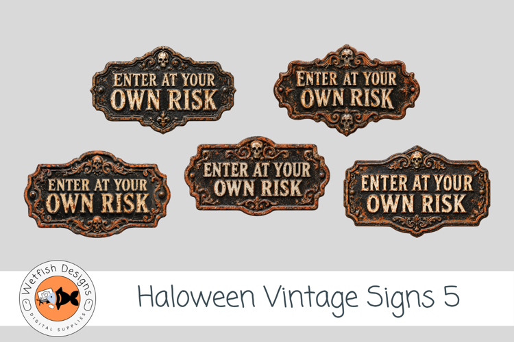 Vintage Halloween Vintage PNG Clipart Signs 5
