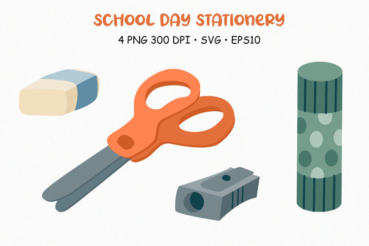 School Day Stationery Illustration example image 1