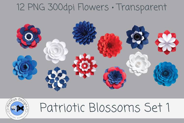 Patriotic PNG Blossoms 1