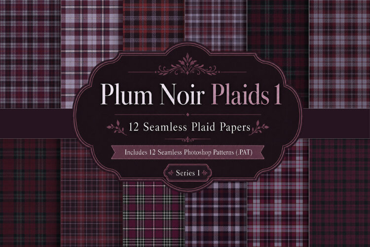 Plum Noir Plaids 1 Seamless Plaid Papers & Patterns example image 1