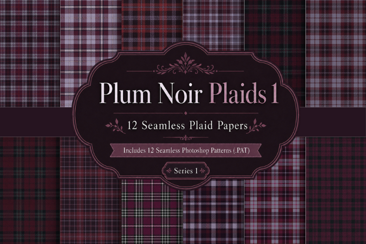 Plum Noir Plaids 1 Seamless Plaid Papers & Patterns