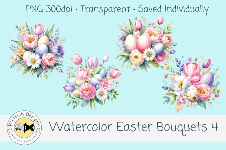 Spring Watercolor Easter Bouquets 4