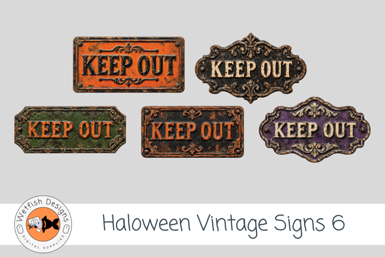 Vintage Halloween Vintage PNG Clipart Signs 6