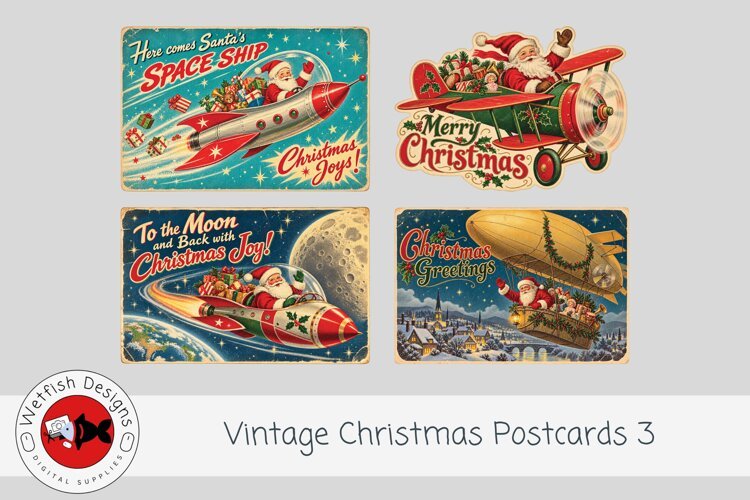 Vintage Christmas Ephemera Postcards 3 example image 1