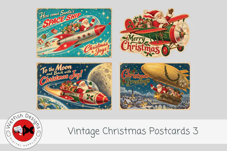 Vintage Christmas Ephemera Postcards 3