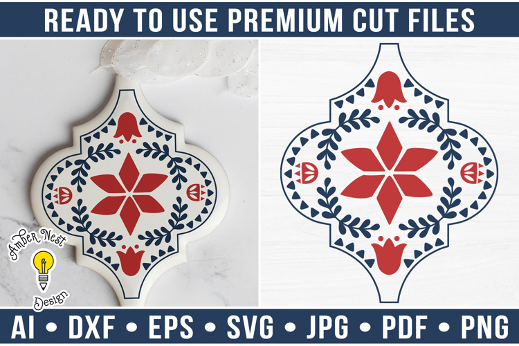 Scandinavian Arabesque Star Ornament | Christmas SVG