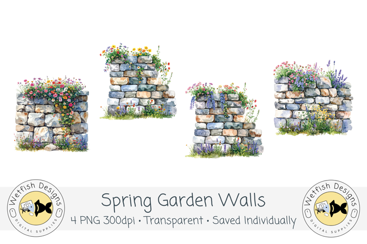 Watercolor PNG 300dpi Garden Walls 1