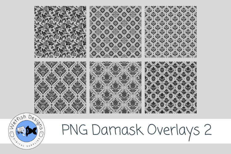 Transparent PNG Damask Overlays 2