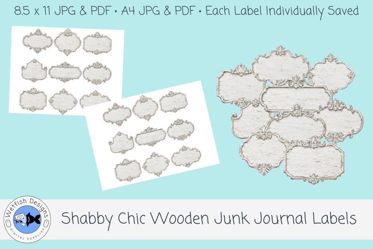 Shabby Chic Wooden Junk Journal Labels