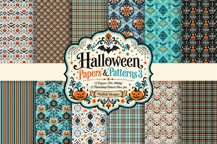 Halloween Seamless Papers & Photoshop Patterns 3 example image 1