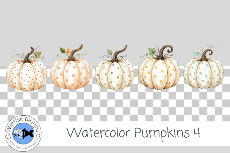 Watercolor Pumpkins 4 Fall & Halloween Clipart