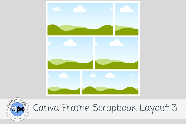 Canva Frame Scrapbook Layout 3 12x12 Photo Template
