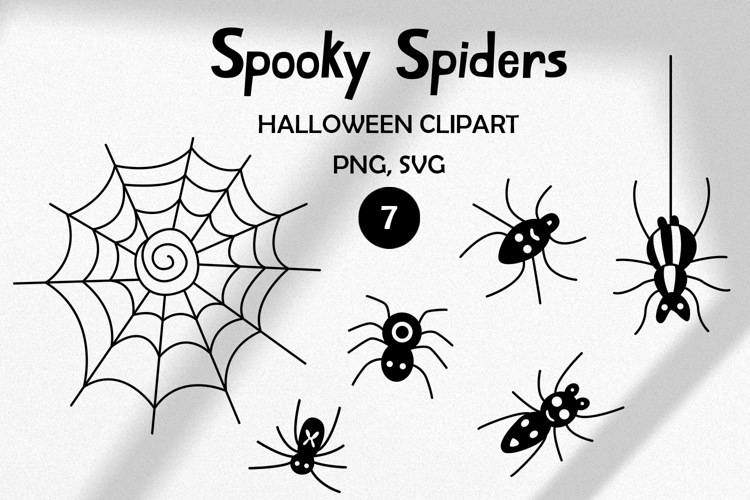 Spooky Spider Halloween Doodle Clipart