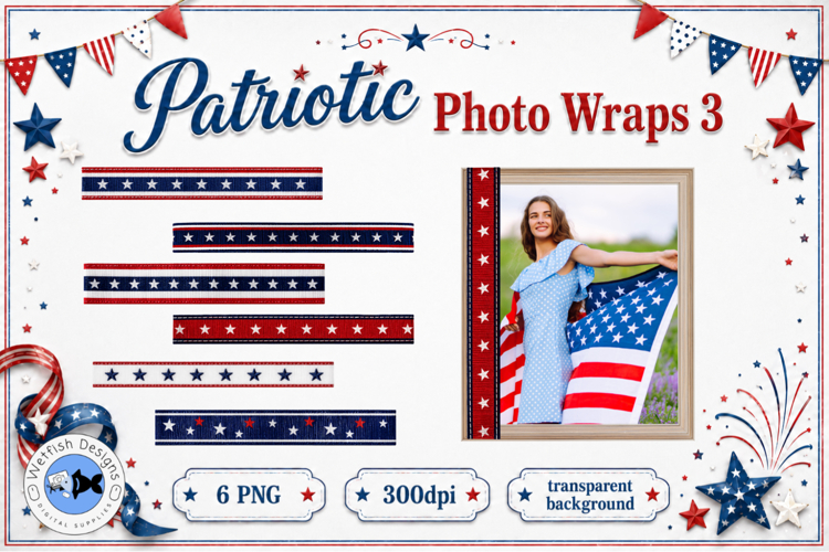 Patriotic PNG Photo Wraps 3 example image 1