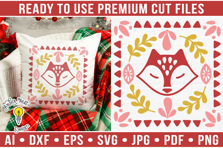Scandinavian Christmas Fox | Christmas SVG
