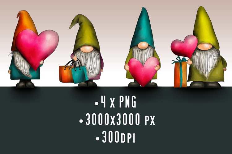 Hand Drawn Cute Gnomes Isolated