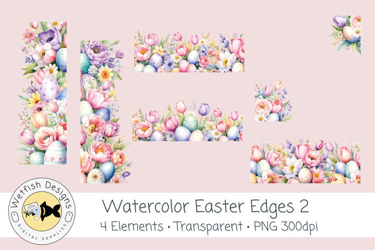 Watercolor PNG 300dpi Easter Edges 2