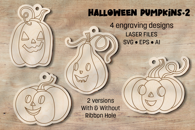 Halloween Pumpkins Ornaments Laser Engraving Vol. 2