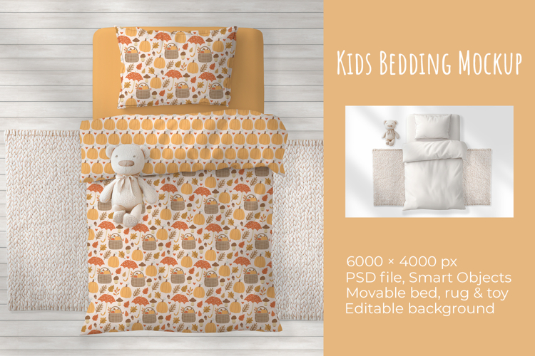 Kid Bedding Mockup