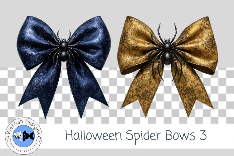 Halloween PNG Spider Bows 3 example image 1