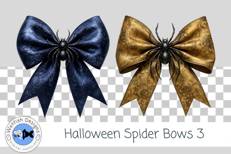 Halloween PNG Spider Bows 3