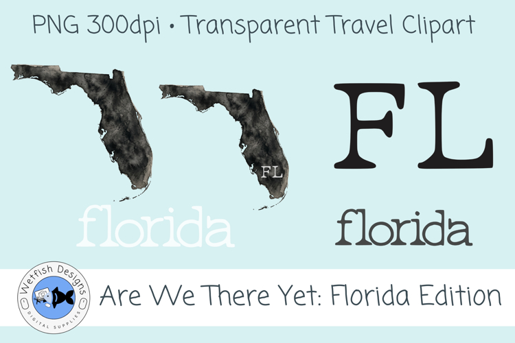 Florida Travel Word Art PNG Clipart