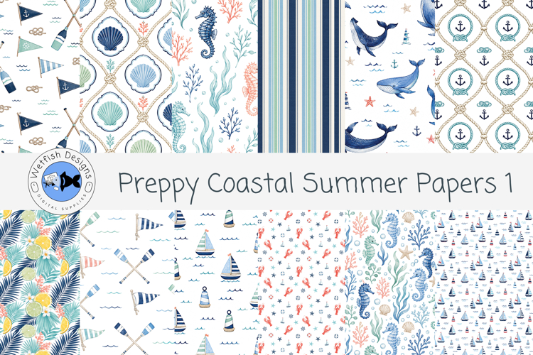 Preppy Coastal Summer Papers 1