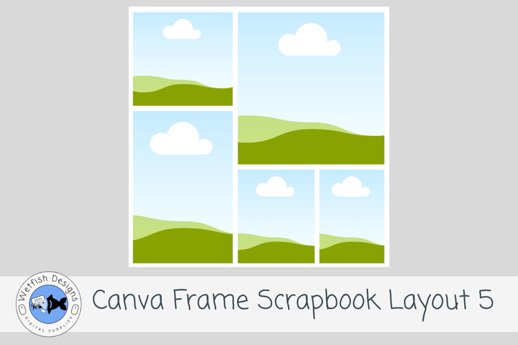 Canva Frame Scrapbook Layout 5 12x12 Photo Template