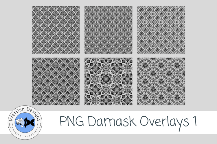 Transparent PNG Damask Overlays 1