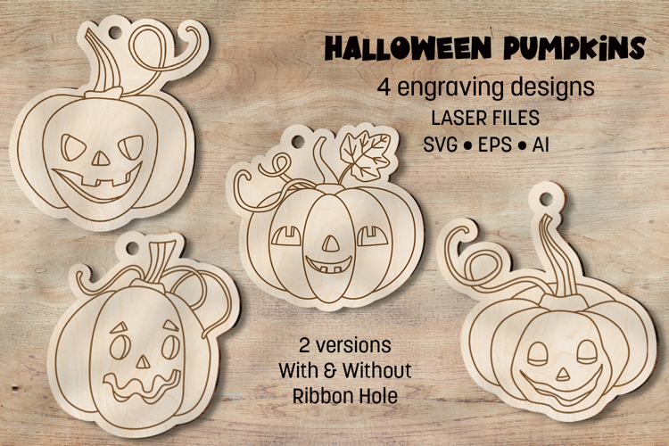 Halloween Pumpkins Ornaments Laser Engraving