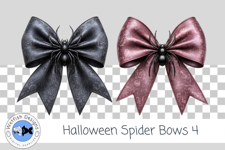 Halloween PNG Spider Bows 4
